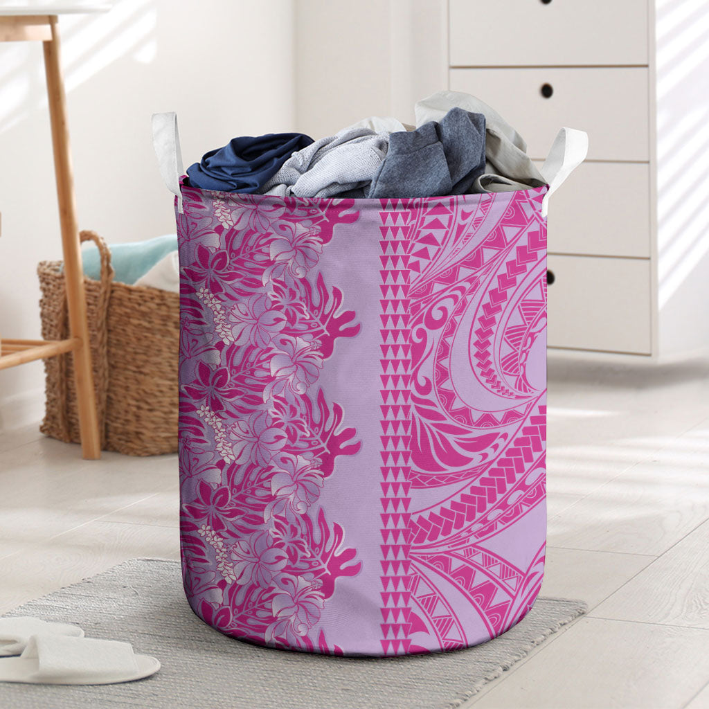 Purple Hibiscus Monstera Seamless Kakau Hawaii Laundry Basket LT14 Purple - Polynesian Pride