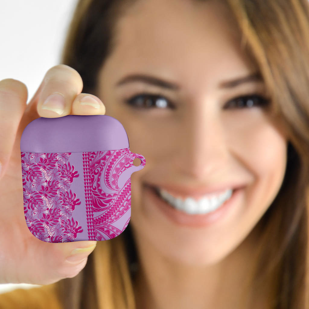 Purple Hibiscus Monstera Seamless Kakau Hawaii AirPods Case LT14 - Polynesian Pride