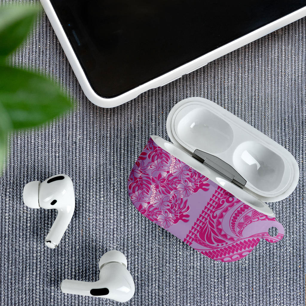 Purple Hibiscus Monstera Seamless Kakau Hawaii AirPods Case LT14 - Polynesian Pride