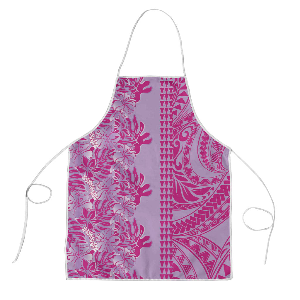 Purple Hibiscus Monstera Seamless Kakau Hawaii Apron LT14 Purple - Polynesian Pride