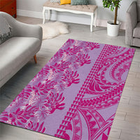 Purple Hibiscus Monstera Seamless Kakau Hawaii Area Rug LT14 - Polynesian Pride