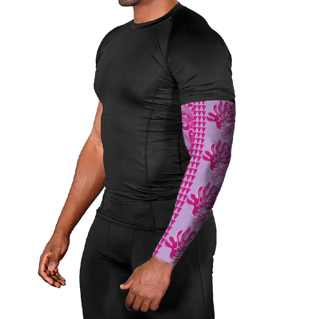 Purple Hibiscus Monstera Seamless Kakau Hawaii Arm Sleeves LT14 - Polynesian Pride