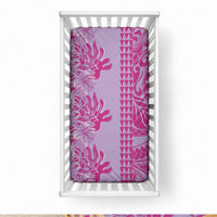 Purple Hibiscus Monstera Seamless Kakau Hawaii Baby Bed Cover LT14 28 × 52 in Purple - Polynesian Pride