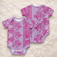 Purple Hibiscus Monstera Seamless Kakau Hawaii Baby Onesie LT14 - Polynesian Pride