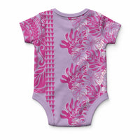 Purple Hibiscus Monstera Seamless Kakau Hawaii Baby Onesie LT14 - Polynesian Pride
