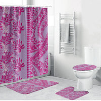 Purple Hibiscus Monstera Seamless Kakau Hawaii Bathroom Set LT14 Bathroom Set (4 pcs) Purple - Polynesian Pride