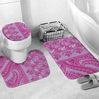 Purple Hibiscus Monstera Seamless Kakau Hawaii Bathroom Set LT14 Mat Set Only (3 pcs) One Size Purple - Polynesian Pride
