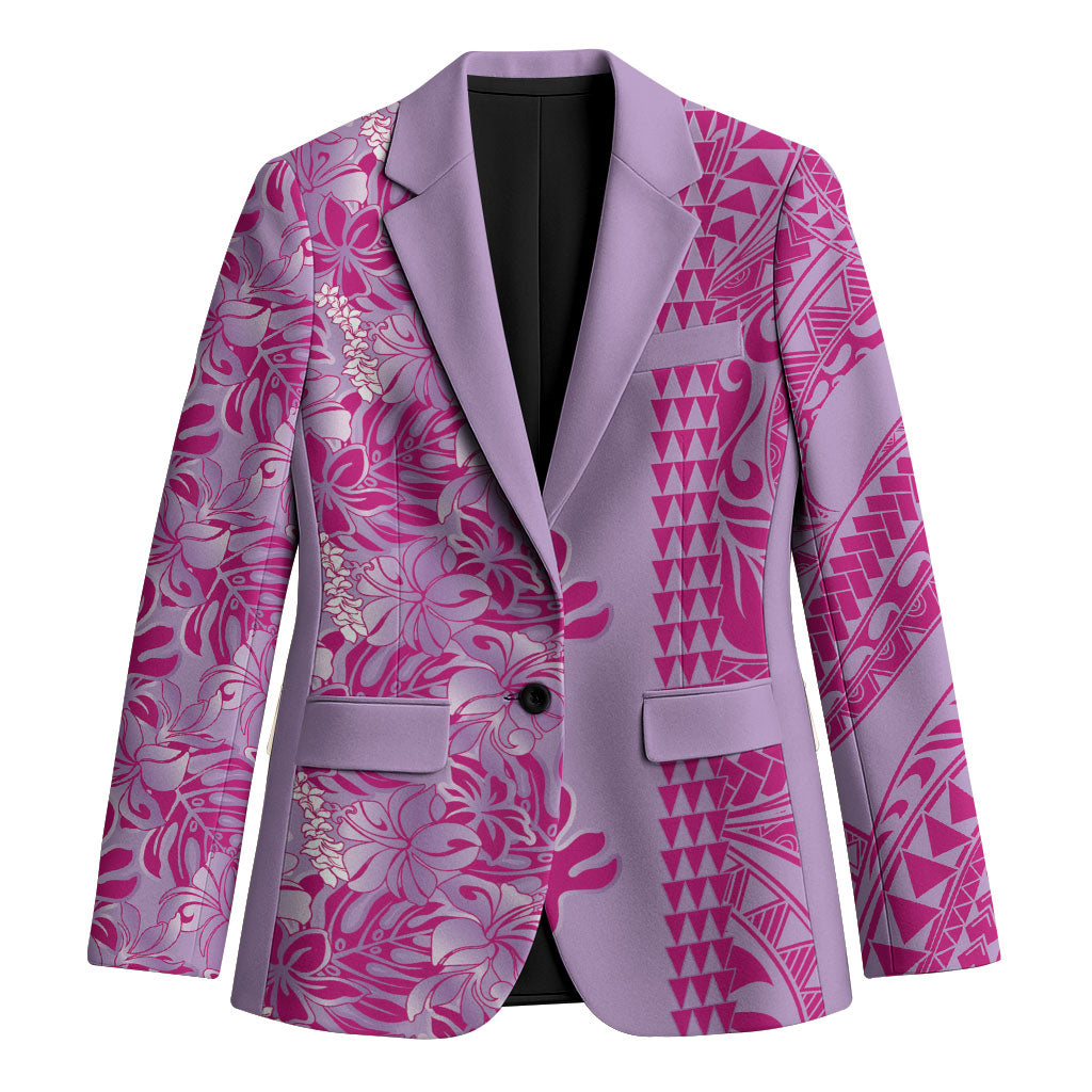 Purple Hibiscus Monstera Seamless Kakau Hawaii Blazer LT14 Unisex Purple - Polynesian Pride