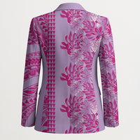 Purple Hibiscus Monstera Seamless Kakau Hawaii Blazer LT14 - Polynesian Pride