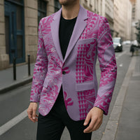 Purple Hibiscus Monstera Seamless Kakau Hawaii Blazer LT14 - Polynesian Pride