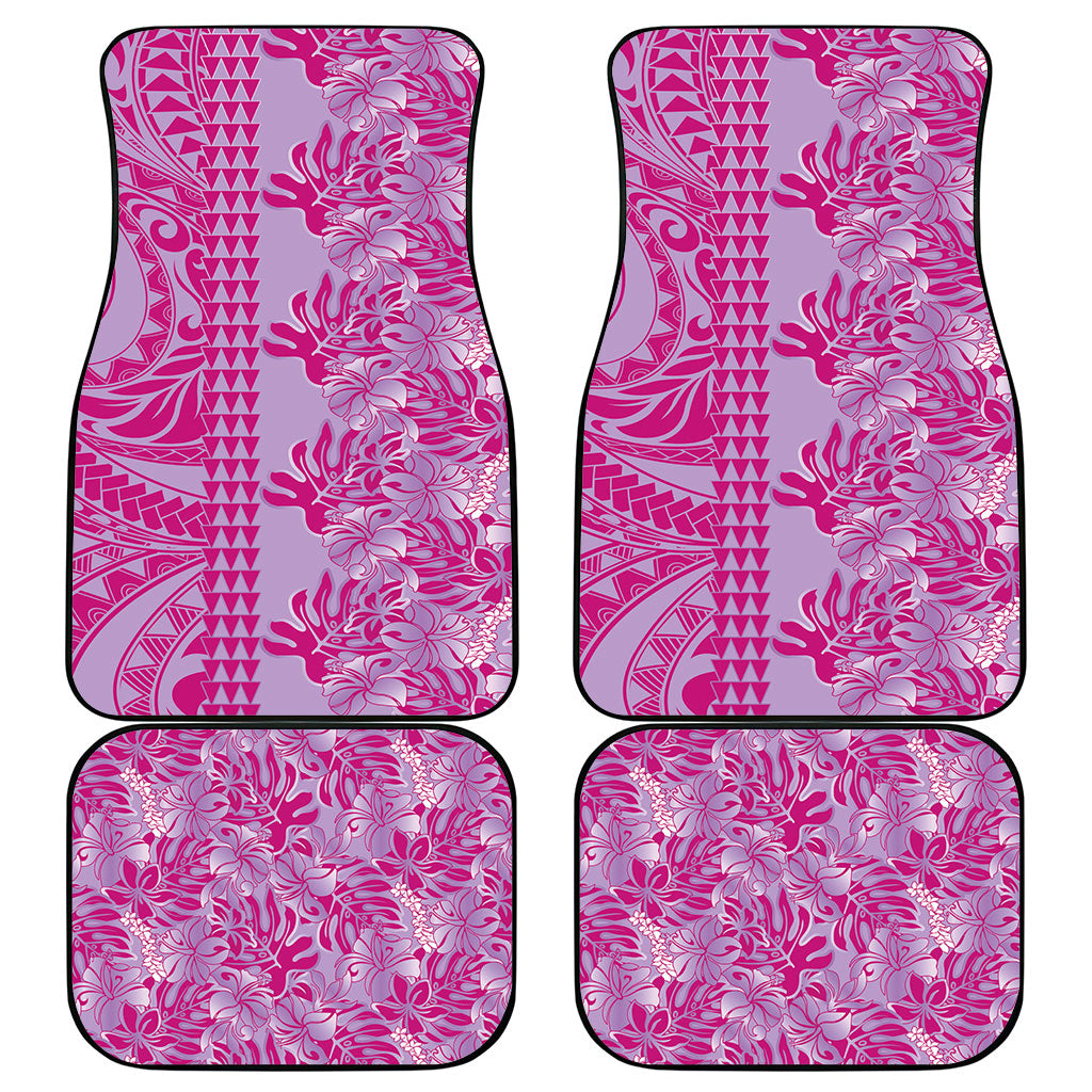Purple Hibiscus Monstera Seamless Kakau Hawaii Car Mats LT14 - Polynesian Pride