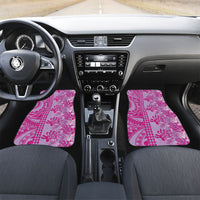 Purple Hibiscus Monstera Seamless Kakau Hawaii Car Mats LT14 Set 2pcs - Front Purple - Polynesian Pride