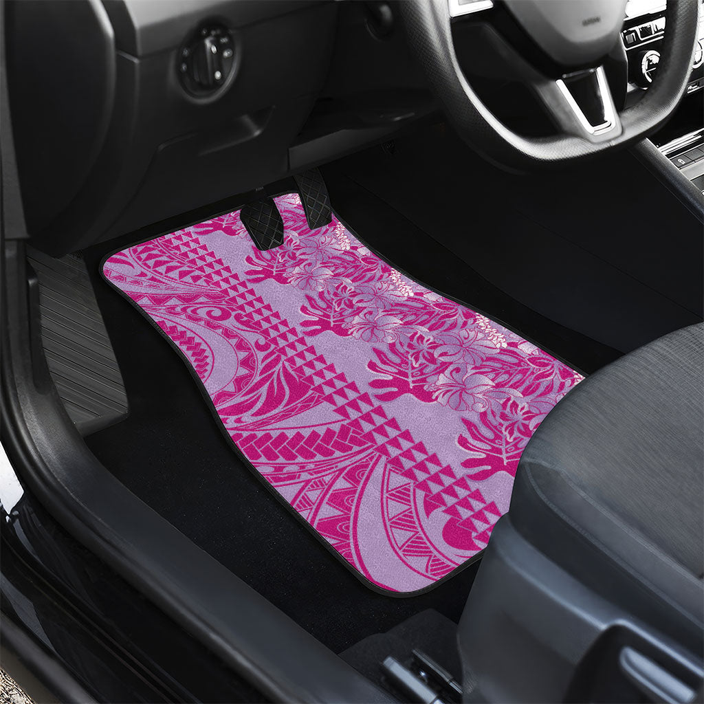 Purple Hibiscus Monstera Seamless Kakau Hawaii Car Mats LT14 - Polynesian Pride