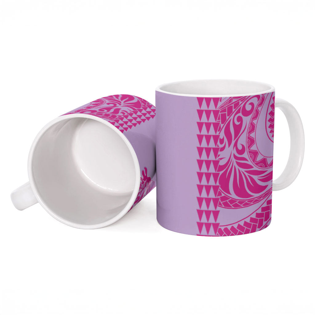 Purple Hibiscus Monstera Seamless Kakau Hawaii Ceramic Mug LT14 - Polynesian Pride
