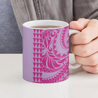 Purple Hibiscus Monstera Seamless Kakau Hawaii Ceramic Mug LT14 - Polynesian Pride