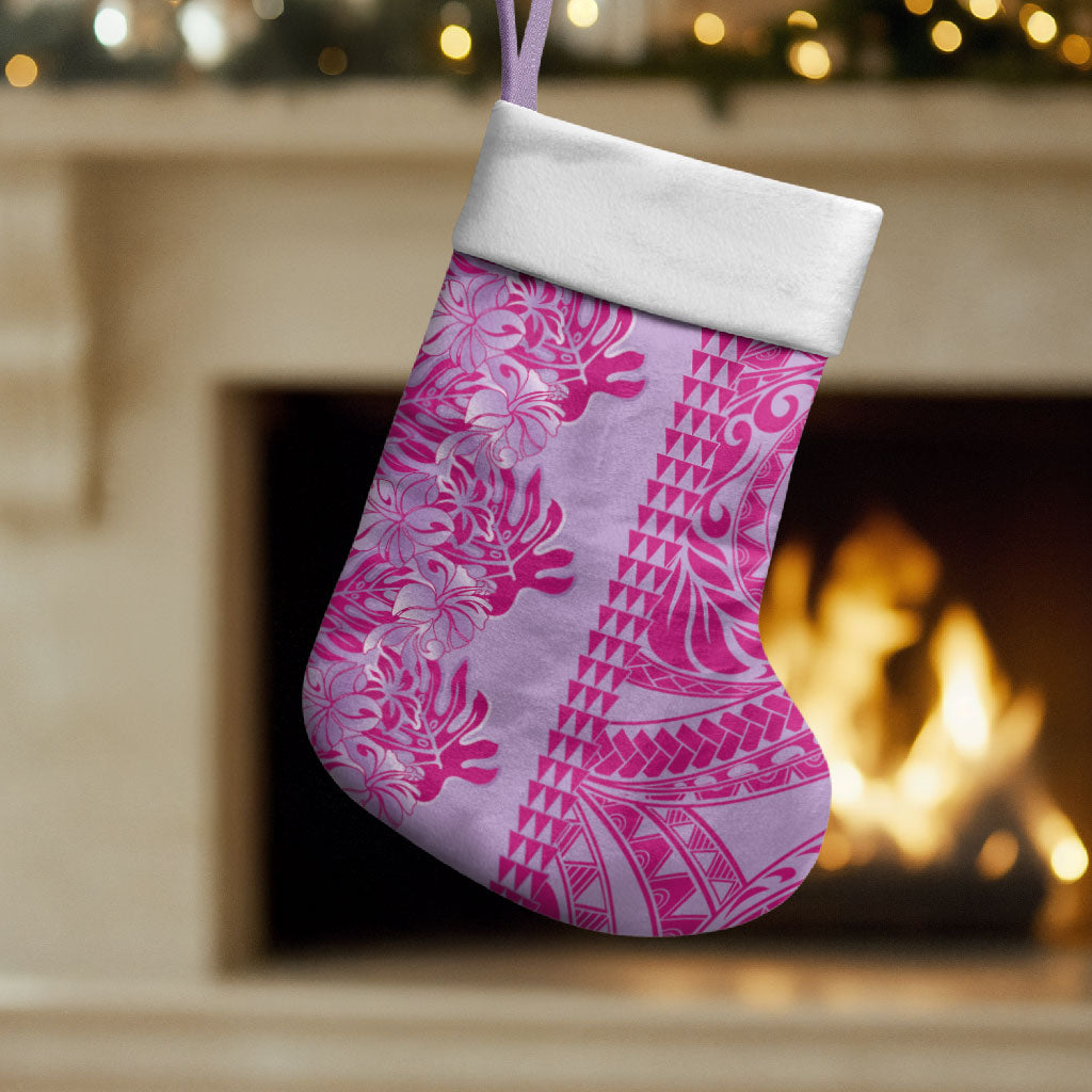 Purple Hibiscus Monstera Seamless Kakau Hawaii Christmas Stocking LT14 Set of 2 Purple - Polynesian Pride