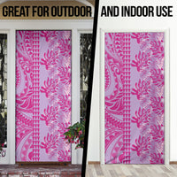 Purple Hibiscus Monstera Seamless Kakau Hawaii Door Cover LT14 - Polynesian Pride
