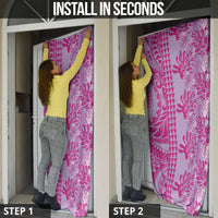 Purple Hibiscus Monstera Seamless Kakau Hawaii Door Cover LT14 - Polynesian Pride