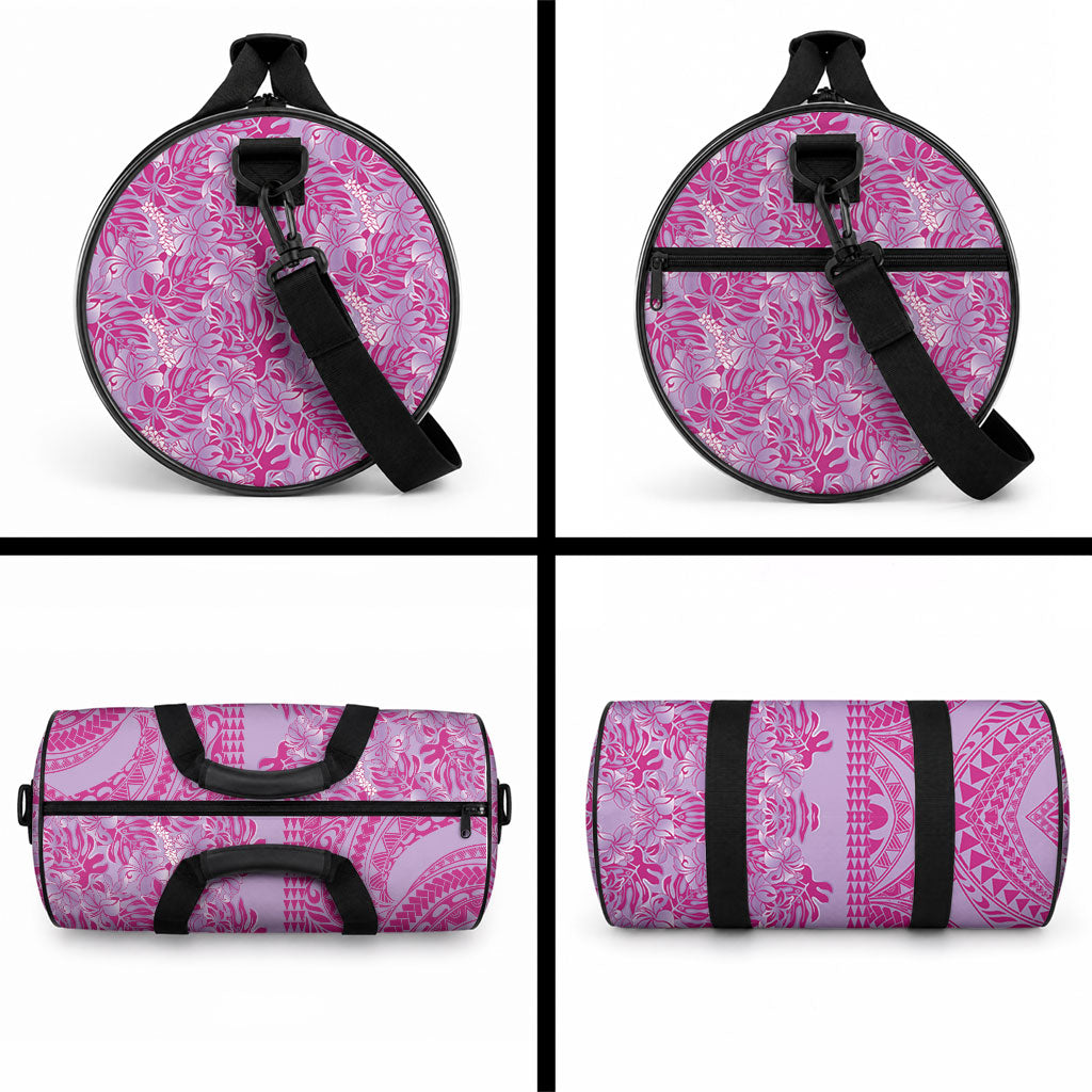 Purple Hibiscus Monstera Seamless Kakau Hawaii Duffle Bag LT14 - Polynesian Pride