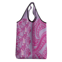 Purple Hibiscus Monstera Seamless Kakau Hawaii Grocery Bag LT14 - Polynesian Pride