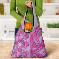 Purple Hibiscus Monstera Seamless Kakau Hawaii Grocery Bag LT14 - Polynesian Pride