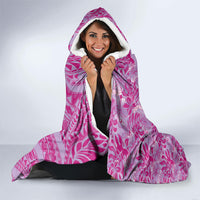 Purple Hibiscus Monstera Seamless Kakau Hawaii Hooded Blanket LT14 - Polynesian Pride