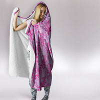 Purple Hibiscus Monstera Seamless Kakau Hawaii Hooded Blanket LT14 - Polynesian Pride