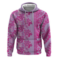 Purple Hibiscus Monstera Seamless Kakau Hawaii Hoodie LT14 Pullover Hoodie Purple - Polynesian Pride