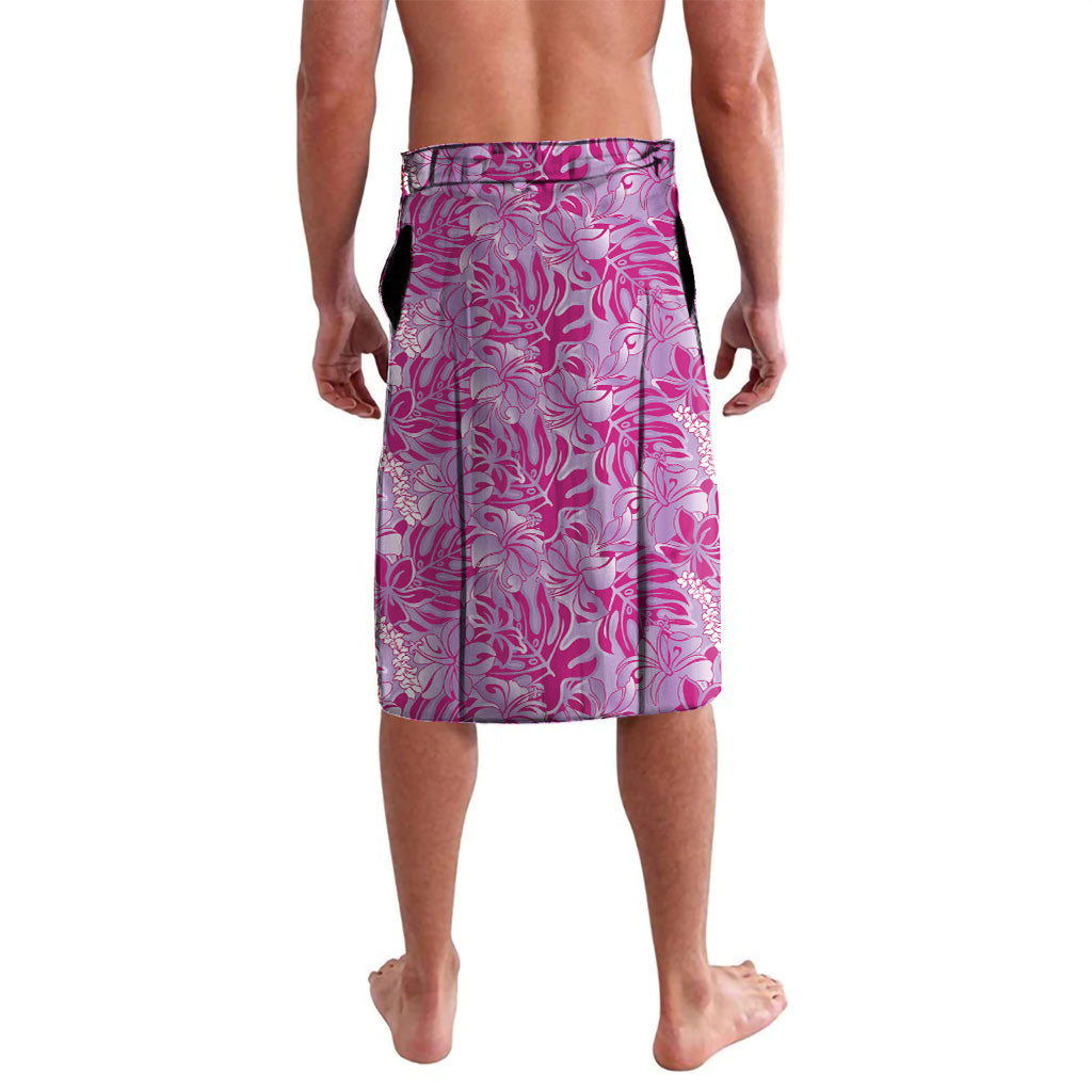 Purple Hibiscus Monstera Seamless Kakau Hawaii Lavalava LT14 - Polynesian Pride