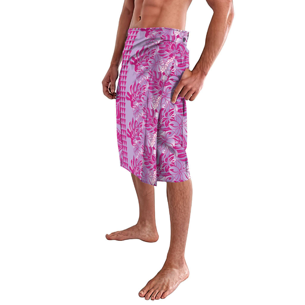 Purple Hibiscus Monstera Seamless Kakau Hawaii Lavalava LT14 - Polynesian Pride