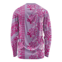 Purple Hibiscus Monstera Seamless Kakau Hawaii Long Sleeve Shirt LT14 - Polynesian Pride