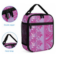 Purple Hibiscus Monstera Seamless Kakau Hawaii Lunch Bag LT14 - Polynesian Pride