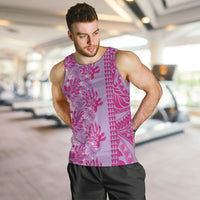 Purple Hibiscus Monstera Seamless Kakau Hawaii Men Tank Top LT14 Purple - Polynesian Pride