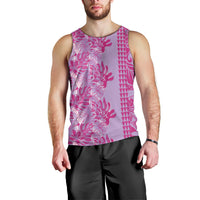 Purple Hibiscus Monstera Seamless Kakau Hawaii Men Tank Top LT14 - Polynesian Pride
