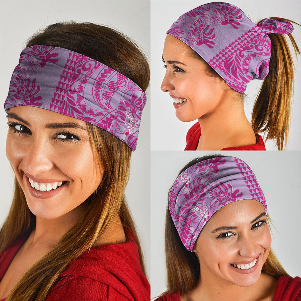 Purple Hibiscus Monstera Seamless Kakau Hawaii Neck Gaiter LT14 - Polynesian Pride