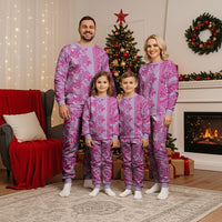Purple Hibiscus Monstera Seamless Kakau Hawaii Christmas Pajama Set LT14 - Polynesian Pride