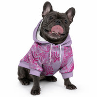 Purple Hibiscus Monstera Seamless Kakau Hawaii Pet Hoodie LT14 - Polynesian Pride