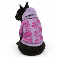 Purple Hibiscus Monstera Seamless Kakau Hawaii Pet Hoodie LT14 - Polynesian Pride