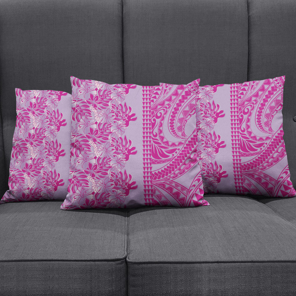 Purple Hibiscus Monstera Seamless Kakau Hawaii Pillow Cover LT14 - Polynesian Pride