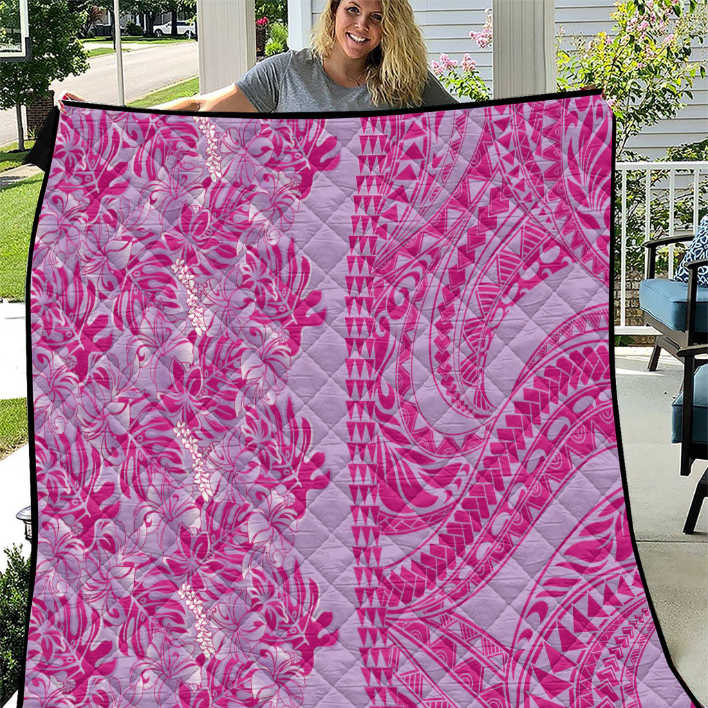 Purple Hibiscus Monstera Seamless Kakau Hawaii Quilt LT14 Purple - Polynesian Pride