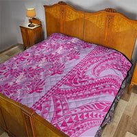Purple Hibiscus Monstera Seamless Kakau Hawaii Quilt LT14 - Polynesian Pride