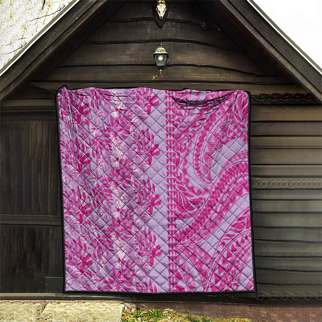 Purple Hibiscus Monstera Seamless Kakau Hawaii Quilt LT14 - Polynesian Pride