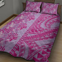 Purple Hibiscus Monstera Seamless Kakau Hawaii Quilt Bed Set LT14 - Polynesian Pride
