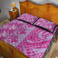 Purple Hibiscus Monstera Seamless Kakau Hawaii Quilt Bed Set LT14 - Polynesian Pride