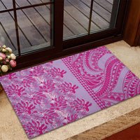 Purple Hibiscus Monstera Seamless Kakau Hawaii Rubber Doormat LT14 - Polynesian Pride