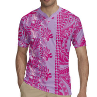 Purple Hibiscus Monstera Seamless Kakau Hawaii Rugby Jersey LT14 - Polynesian Pride
