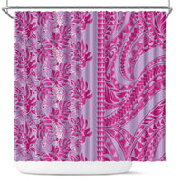 Purple Hibiscus Monstera Seamless Kakau Hawaii Shower Curtain LT14 Purple - Polynesian Pride