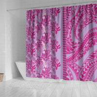 Purple Hibiscus Monstera Seamless Kakau Hawaii Shower Curtain LT14 - Polynesian Pride