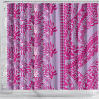 Purple Hibiscus Monstera Seamless Kakau Hawaii Shower Curtain LT14 - Polynesian Pride