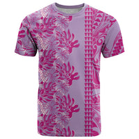 Purple Hibiscus Monstera Seamless Kakau Hawaii T Shirt LT14 Purple - Polynesian Pride